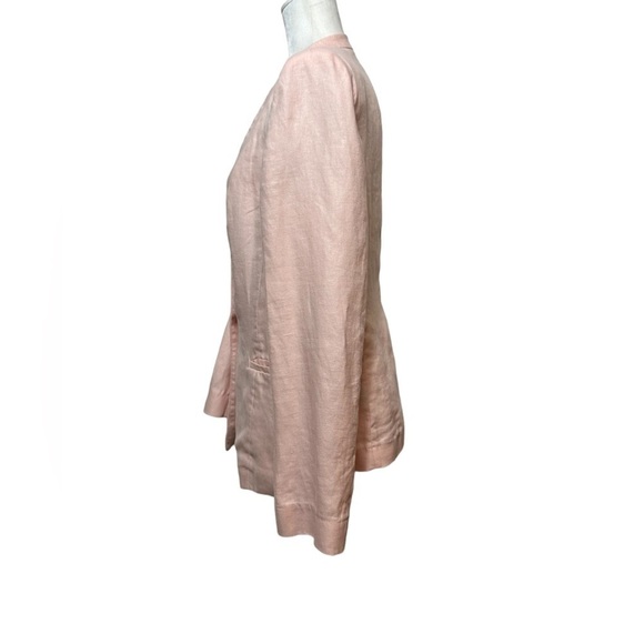 Lafayette 148 New York 100% Linen Pink Peach One Button Blazer Jacket Size 10 - Picture 3 of 8